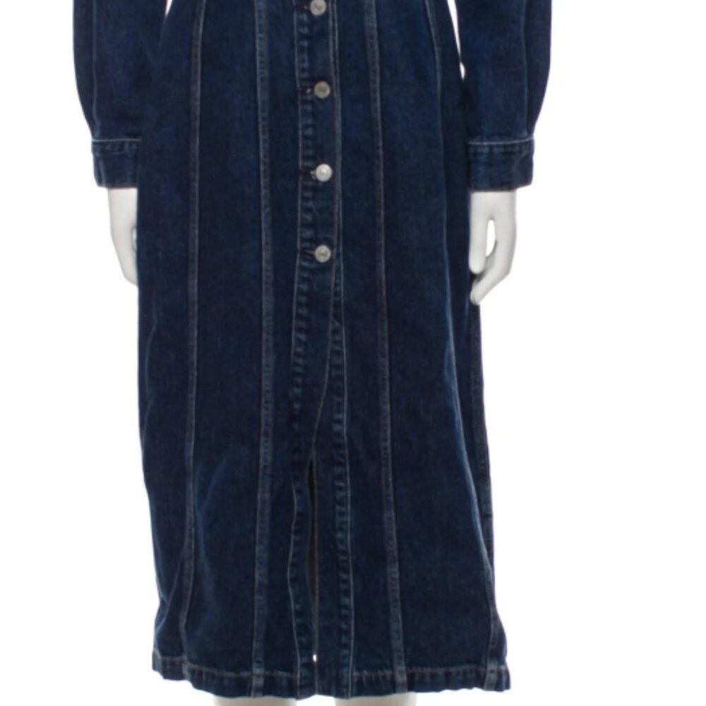 NWOT GANNI X LEVI'S Ruffle-trimmed Denim Shirt Mini Dress XS $475 - Picture 14 of 14